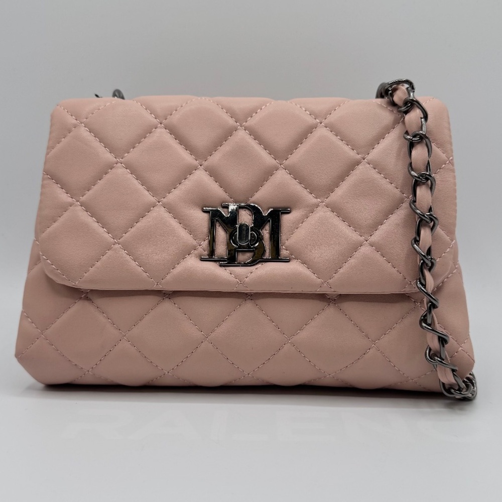 Badgley Mischka Pink Quilted Shoulder Bag with Elegant Design